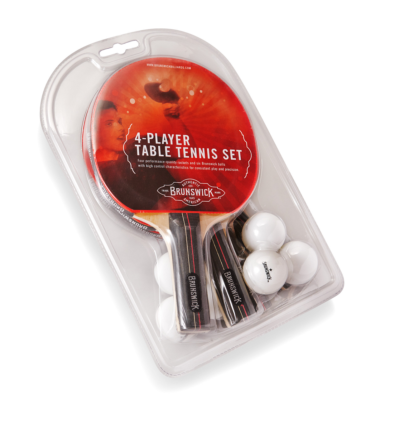 Ping Pong Paddle Set - 4 Raquets-6 Balls image 0