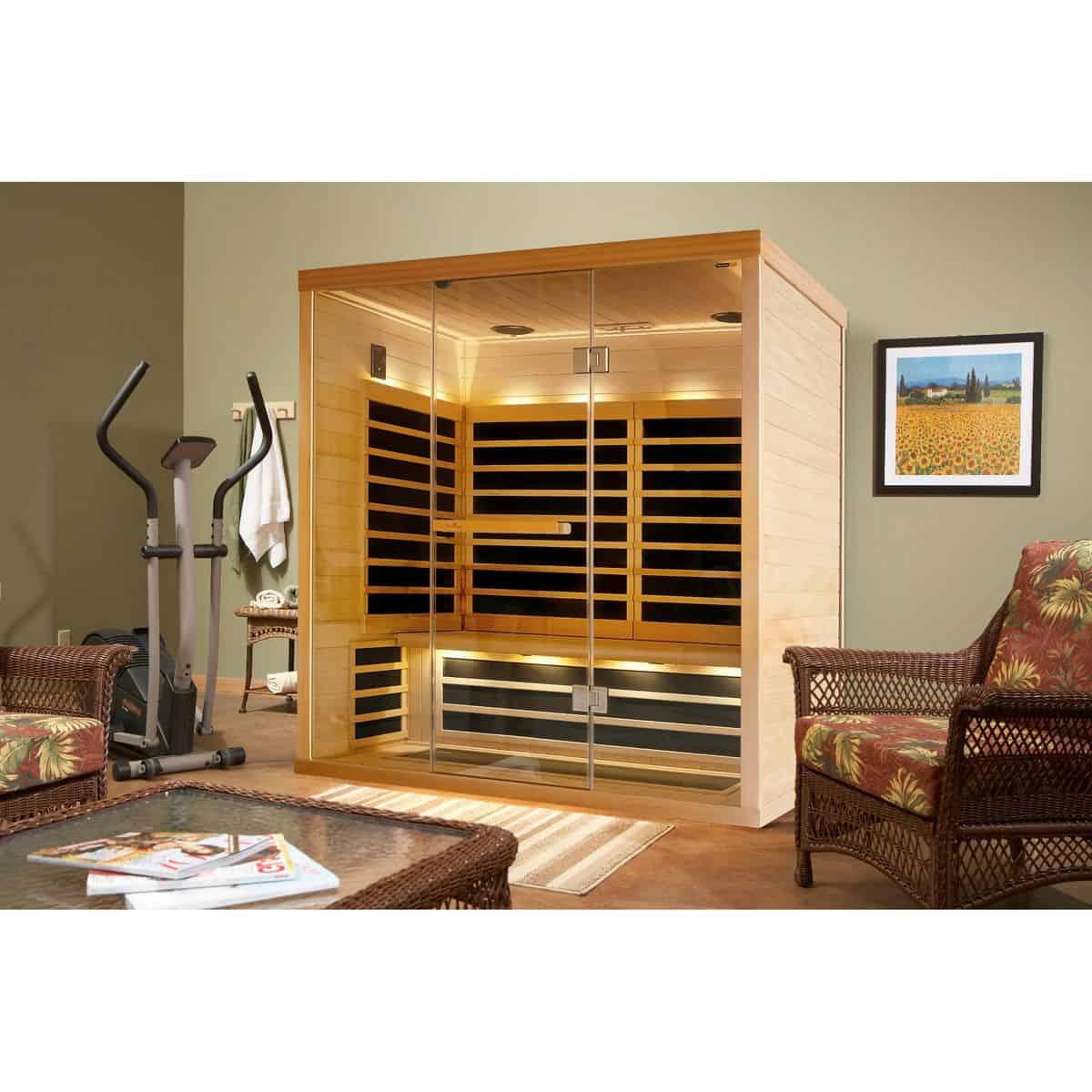 Finnleo S825 Infrared Sauna – 2-3 Person Low EMR with Full Glass Front image 2