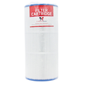 A single replacement filter cartridge in a tall cylindrical shape, wrapped in clear plastic with a red and white label that reads 'Replacement Filter Cartridge' and shows the CalderaSpa brand.