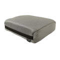 A square gray mesh cushion with a black elastic band and a small black label, photographed on a clean light gray background.