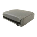 A square gray mesh cushion with a black elastic band and a small black label, photographed on a clean light gray background.
