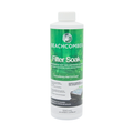 A bottle of Filter Soak from Beachcomber, showing the front, which features the bright green label and the beachcomber logo