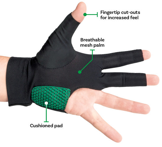 McDermott Left Hand Billiard Glove – Blue & Black