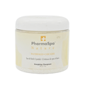PharmaSpa Nature Waterfalls Cascades spa and bath crystals in a clear plastic jar with a white lid and cream-colored label, on a white background.