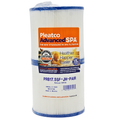 Pleatco Advanced SPA PRB17.5SF-JH-PAIR replacement spa filter cartridge, featuring a white pleated filter body with blue plastic end caps and a prominent orange and white product label.
