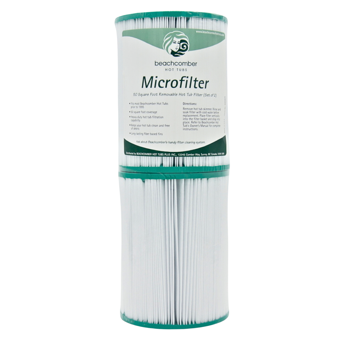 Beachcomber Hot Tubs Microfilter 50 square foot premium pool filter cartridge, shown vertically on a clean white background.