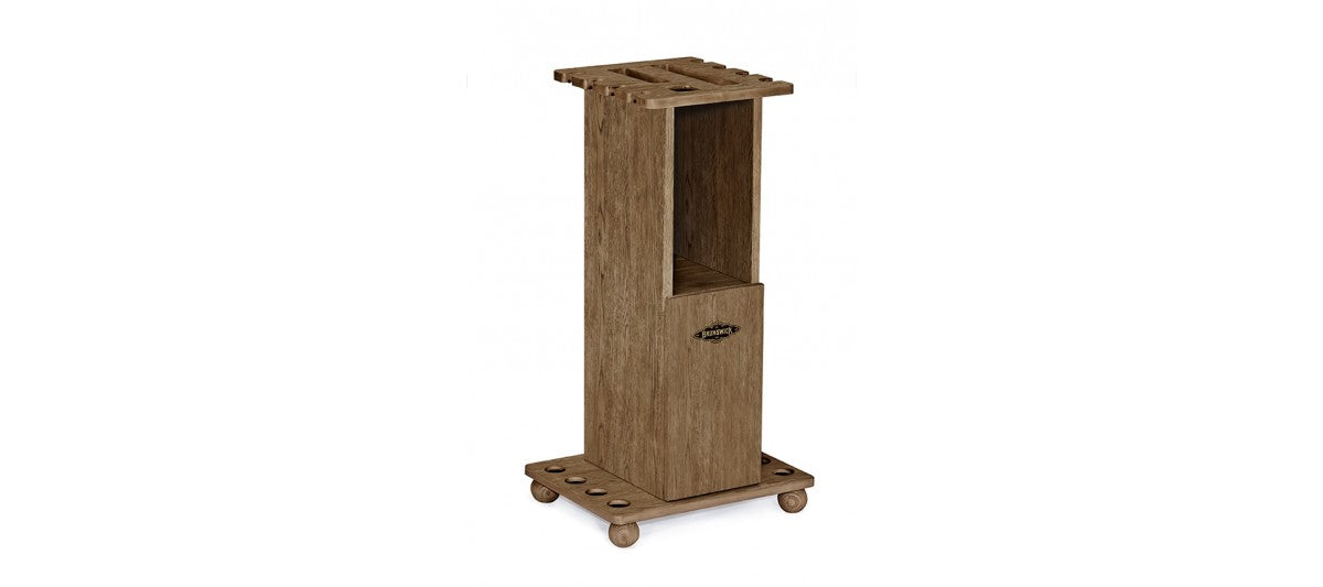 Heritage Floor Cue Rack - Rustic Dark Brown image