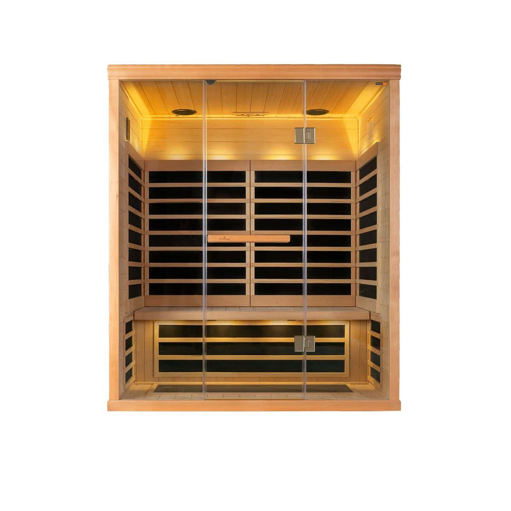 Finnleo S825 Infrared Sauna – 2-3 Person Low EMR with Full Glass Front image 1