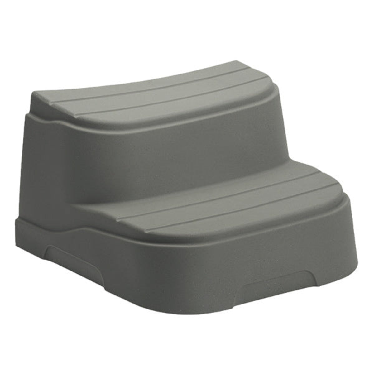 Gray hot tub step on a white background