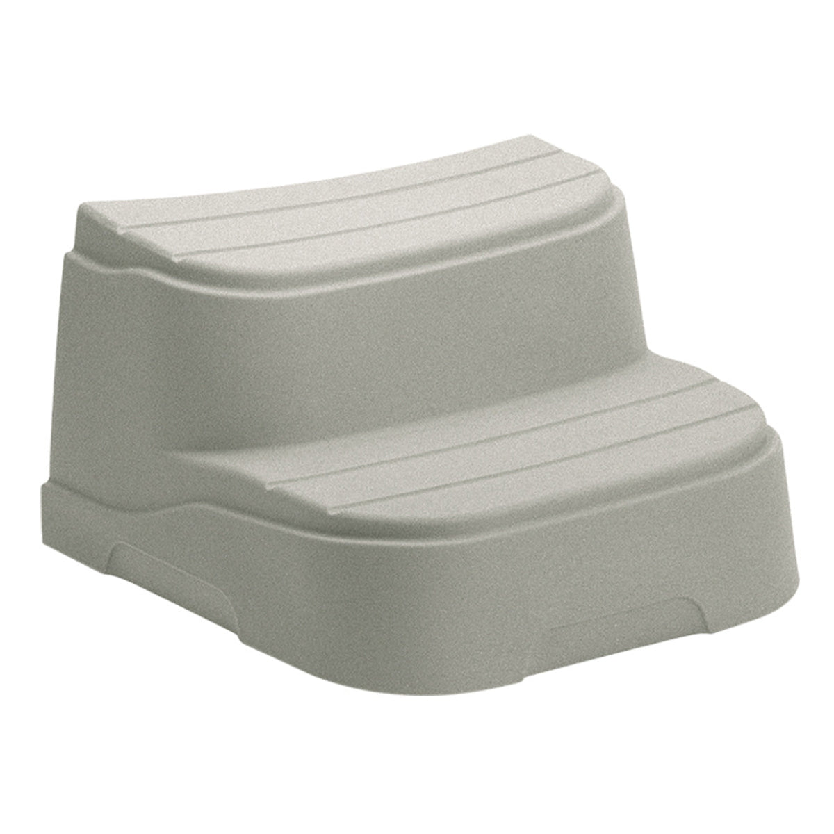 Gray hot tub step on a white background