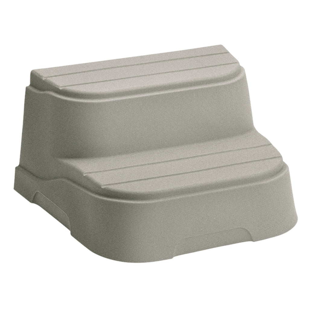 beige hot tub step with a textured surface on a white background