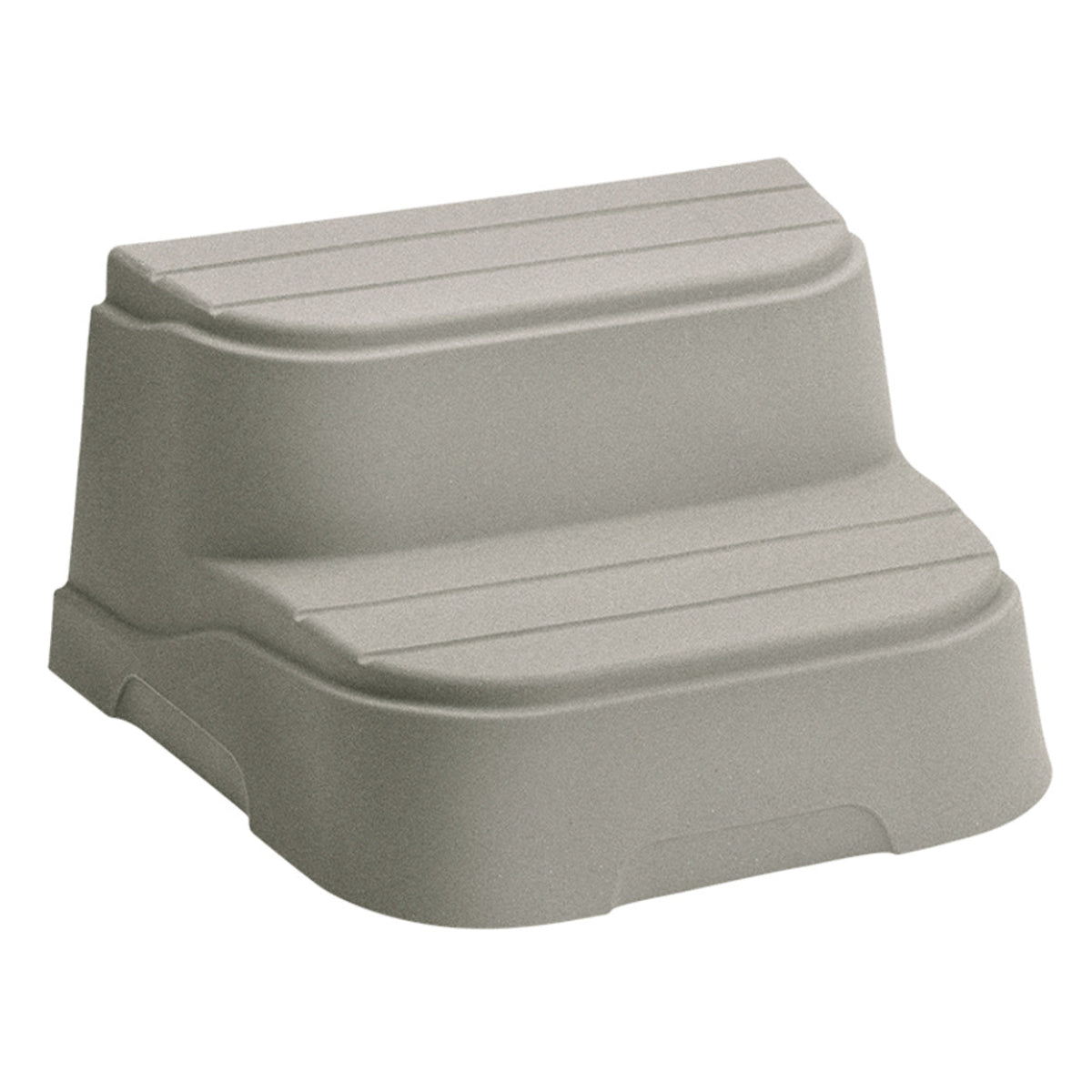beige hot tub step with a textured surface on a white background