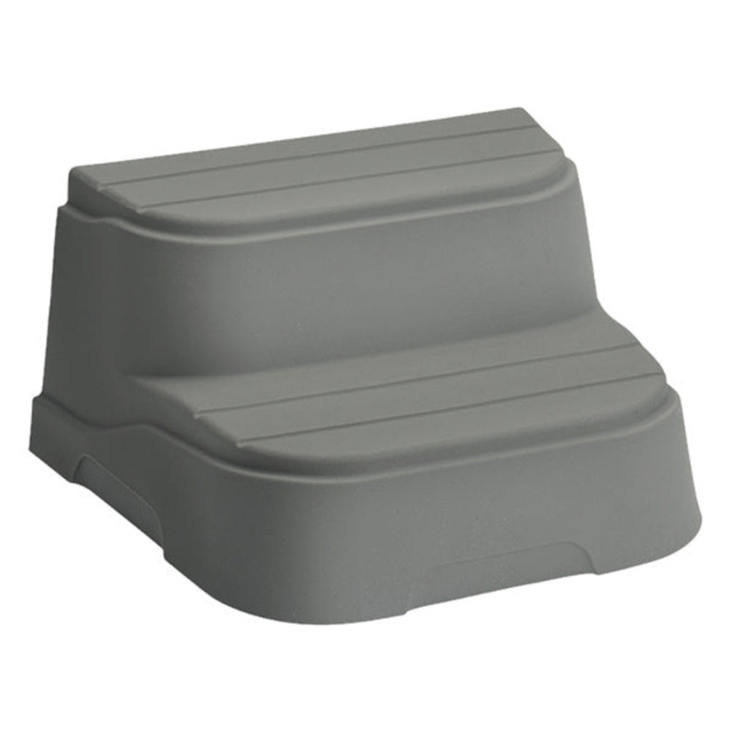 Gray hot tub step on a white background