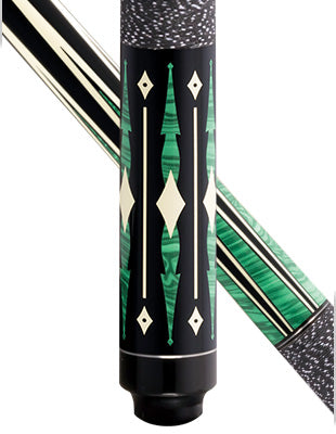 McDermott Lucky L28 Pool Cue | Green Malachite & Diamond Inlays