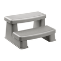 A two-step plastic step stool with textured non-slip grips on a solid white background.